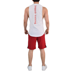 Legacy Sleeveless Tee 2.0 White Red Trim