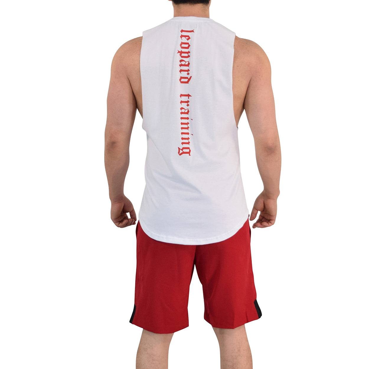 Gym Sleeveless Tee Wine Logo Stripes Black