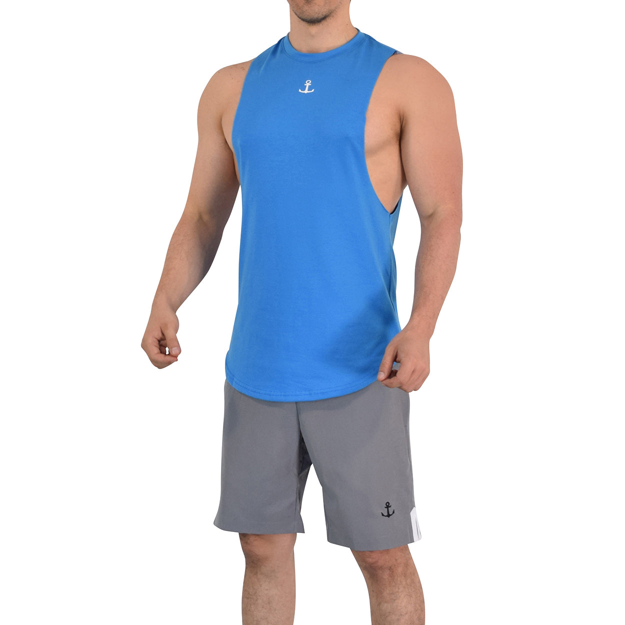 Legacy Sleeveless Tee 2.0 Light Blue White Trim