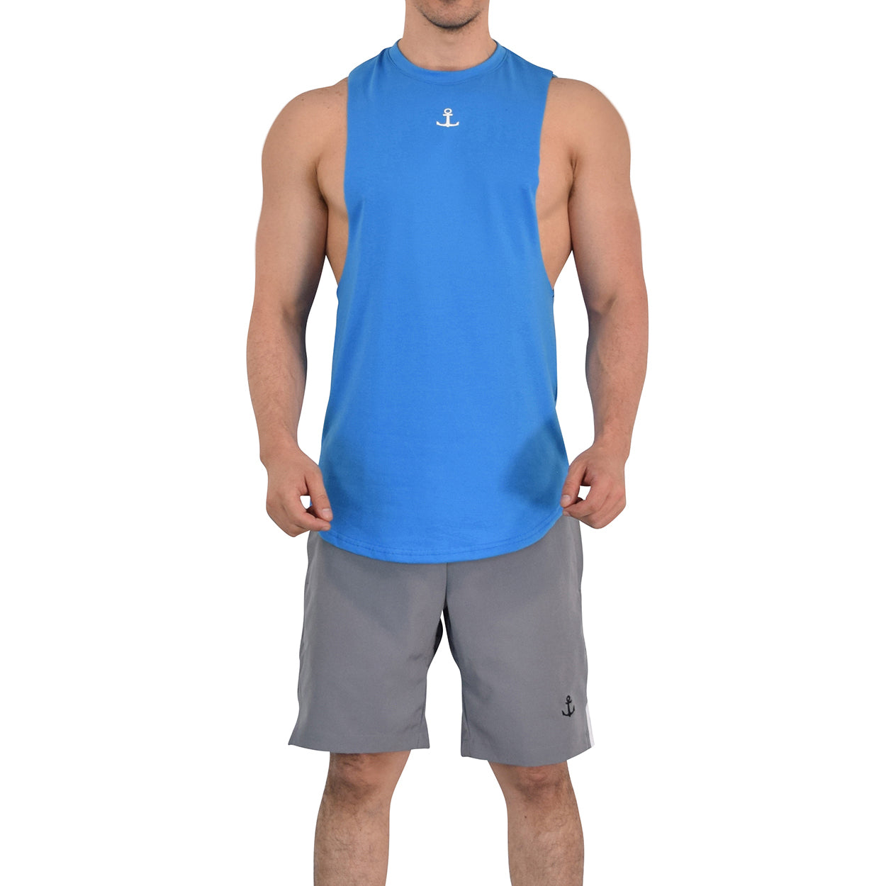 Legacy Sleeveless Tee 2.0 Light Blue White Trim