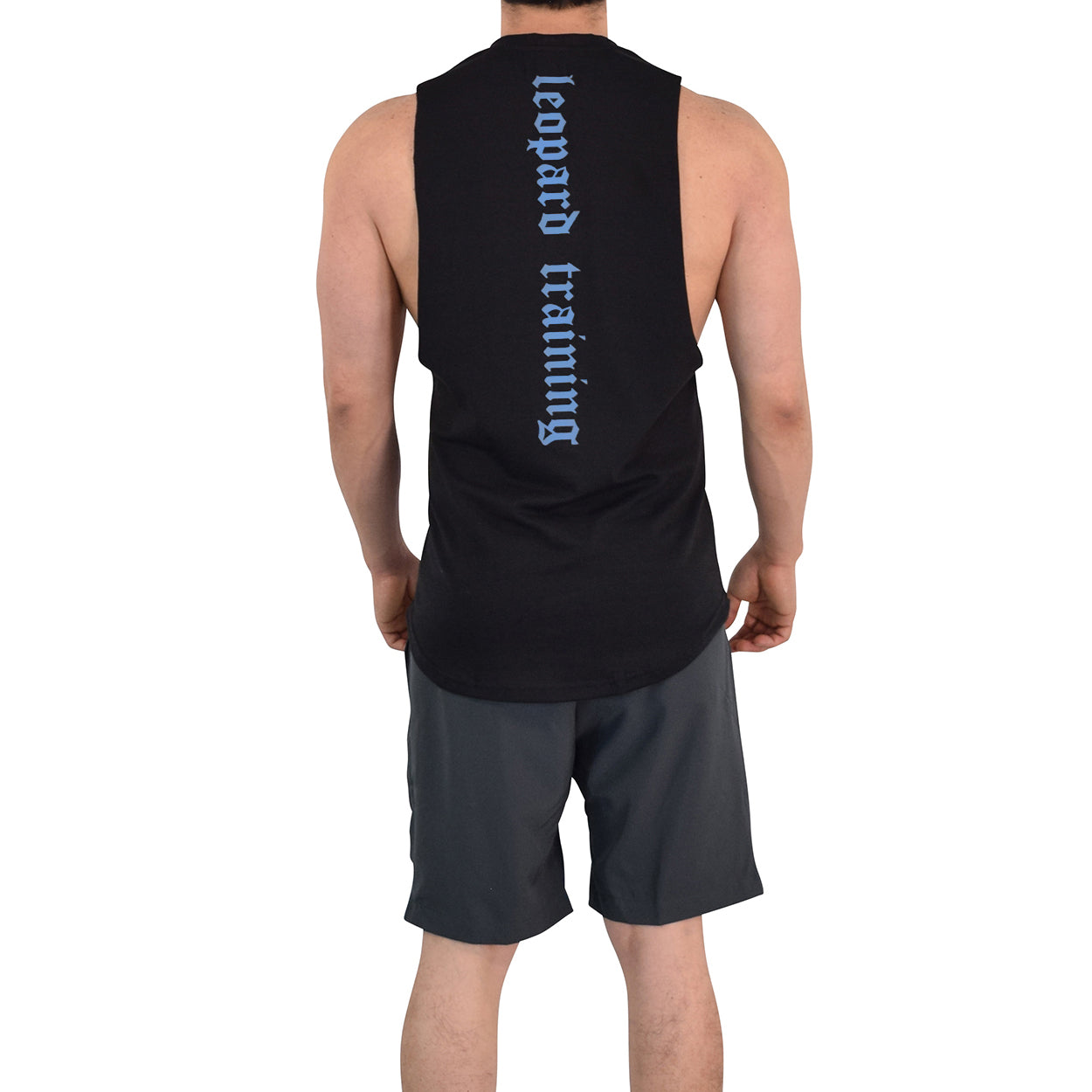 Gym Sleeveless Tee Wine Logo Stripes Black