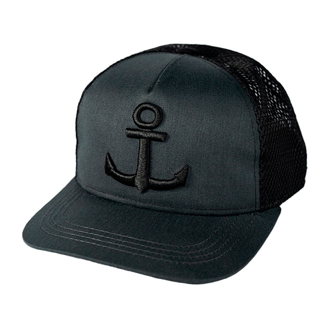 Anchor Embroidery Emblem Trucker Cap Oxford