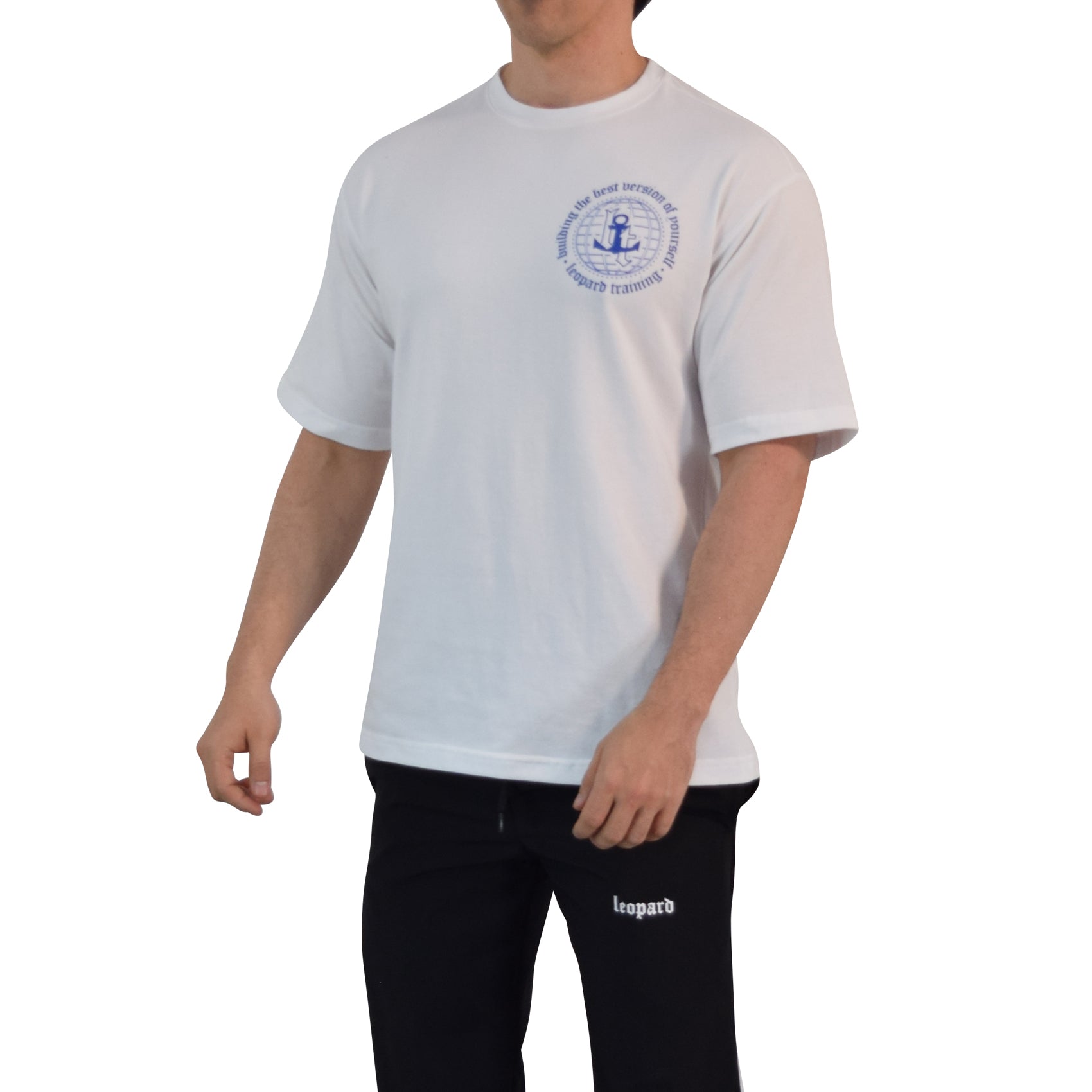 Playera Oversized Building Your Best Version White Royal