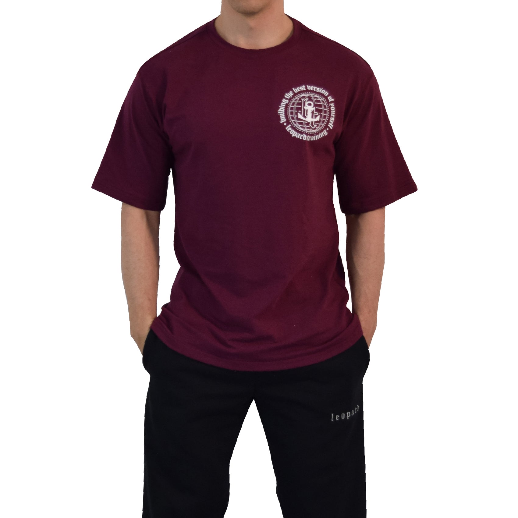 Playera Oversized Building Your Best Version Burgundy