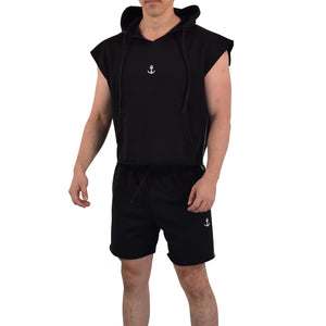 Cropped Hoodie Sleeveless Heavyweight Champ Black