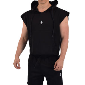 Cropped Hoodie Sleeveless Heavyweight Champ Black