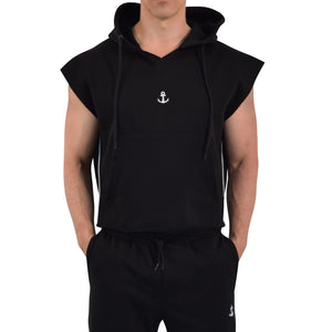 Cropped Hoodie Sleeveless Heavyweight Champ Black