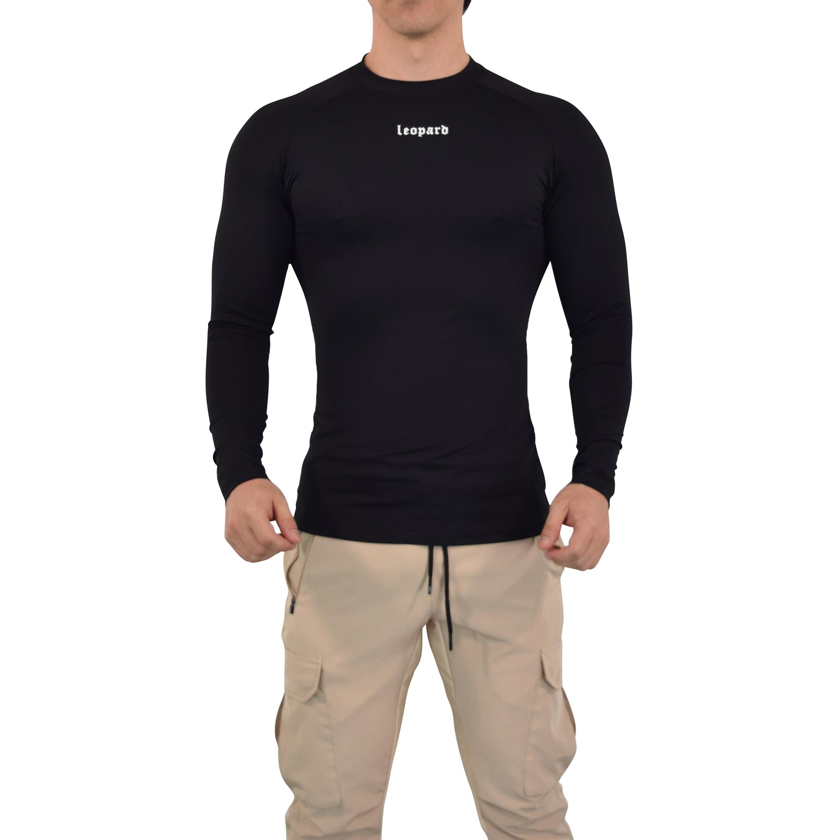 Speed Compression Long Sleeve T-Shirt Night Black Logo White