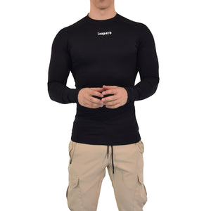 Speed Compression Long Sleeve T-Shirt Night Black Logo White