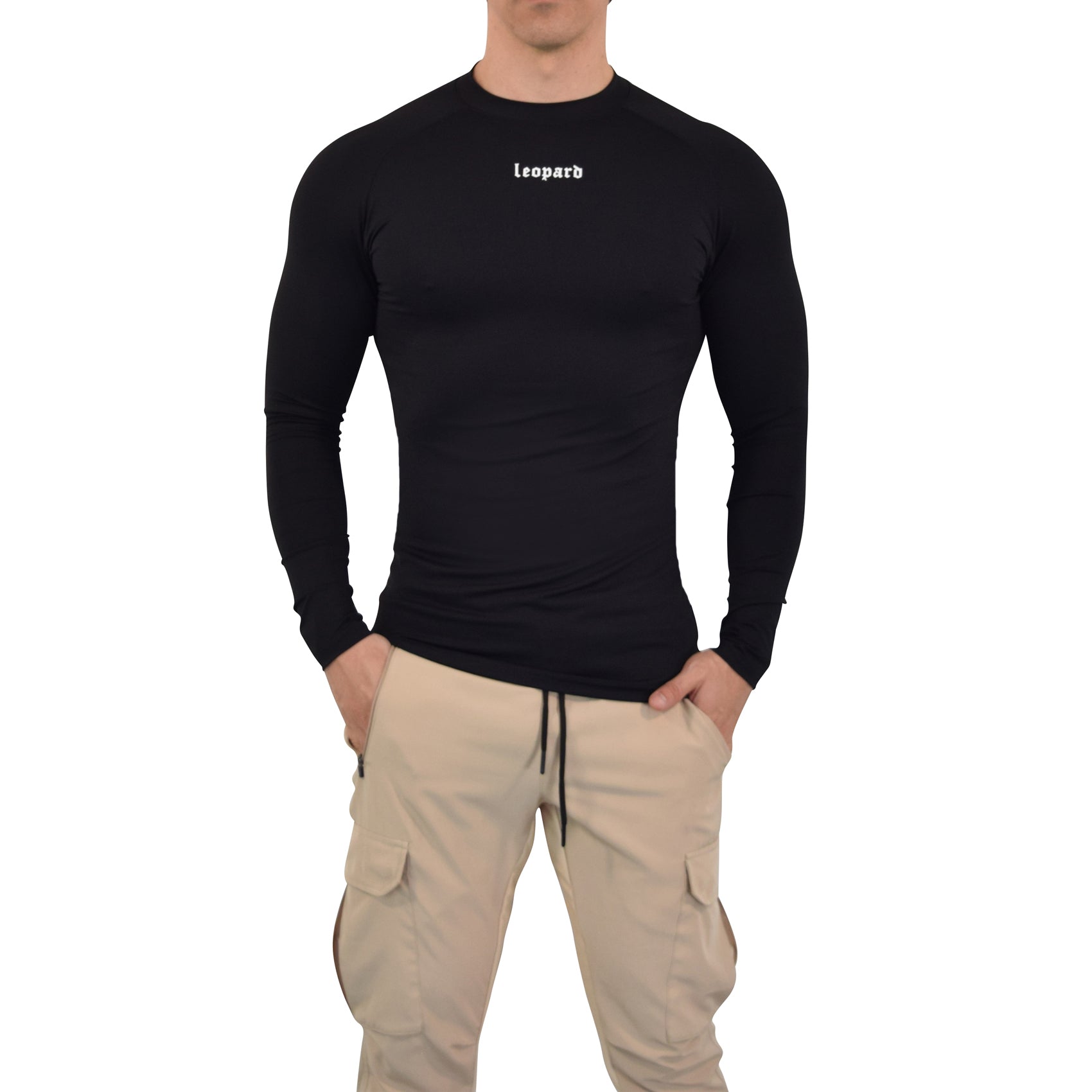 Speed Compression Long Sleeve T-Shirt Night Black Logo White