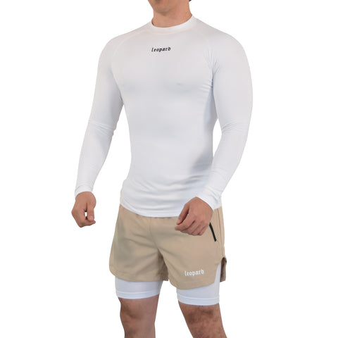 Speed Compression Long Sleeve T-Shirt Snow White Logo Black