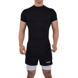 Speed Compression T-Shirt Night Black Logo Black