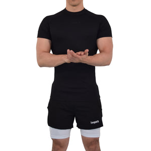 Speed Compression T-Shirt Night Black Logo Black