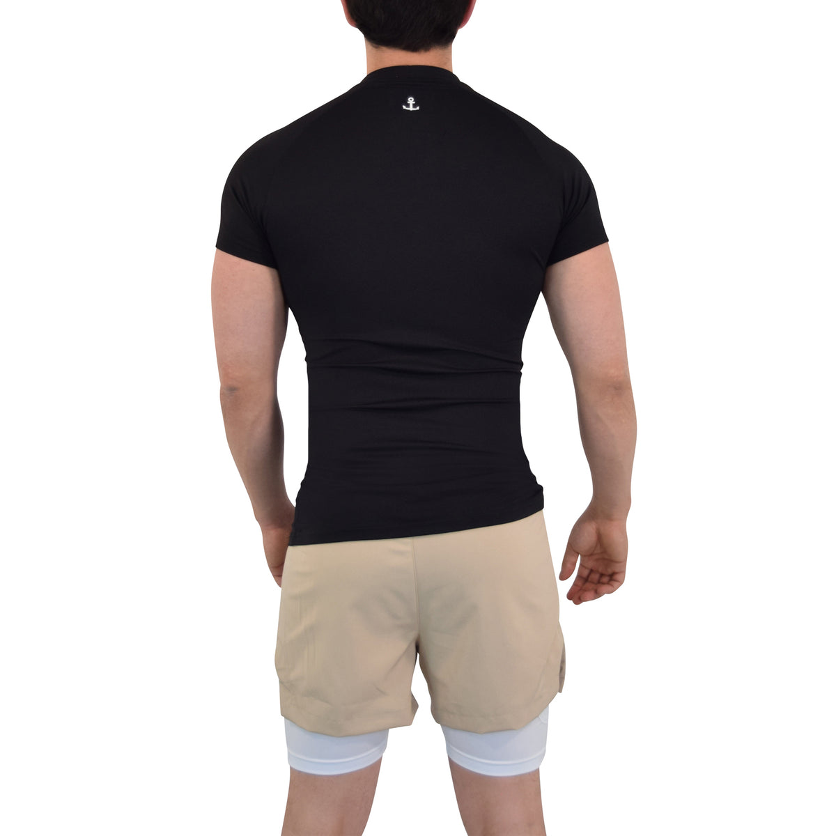 John Leopard -Speed Compression T-Shirt Night Black Logo White