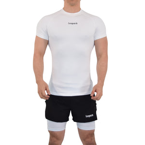 Speed Compression T-Shirt Snow White Logo Black