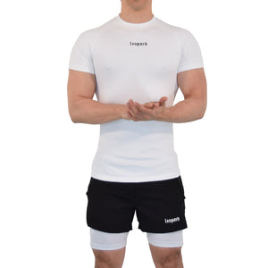 Speed Compression T-Shirt Snow White Logo Black