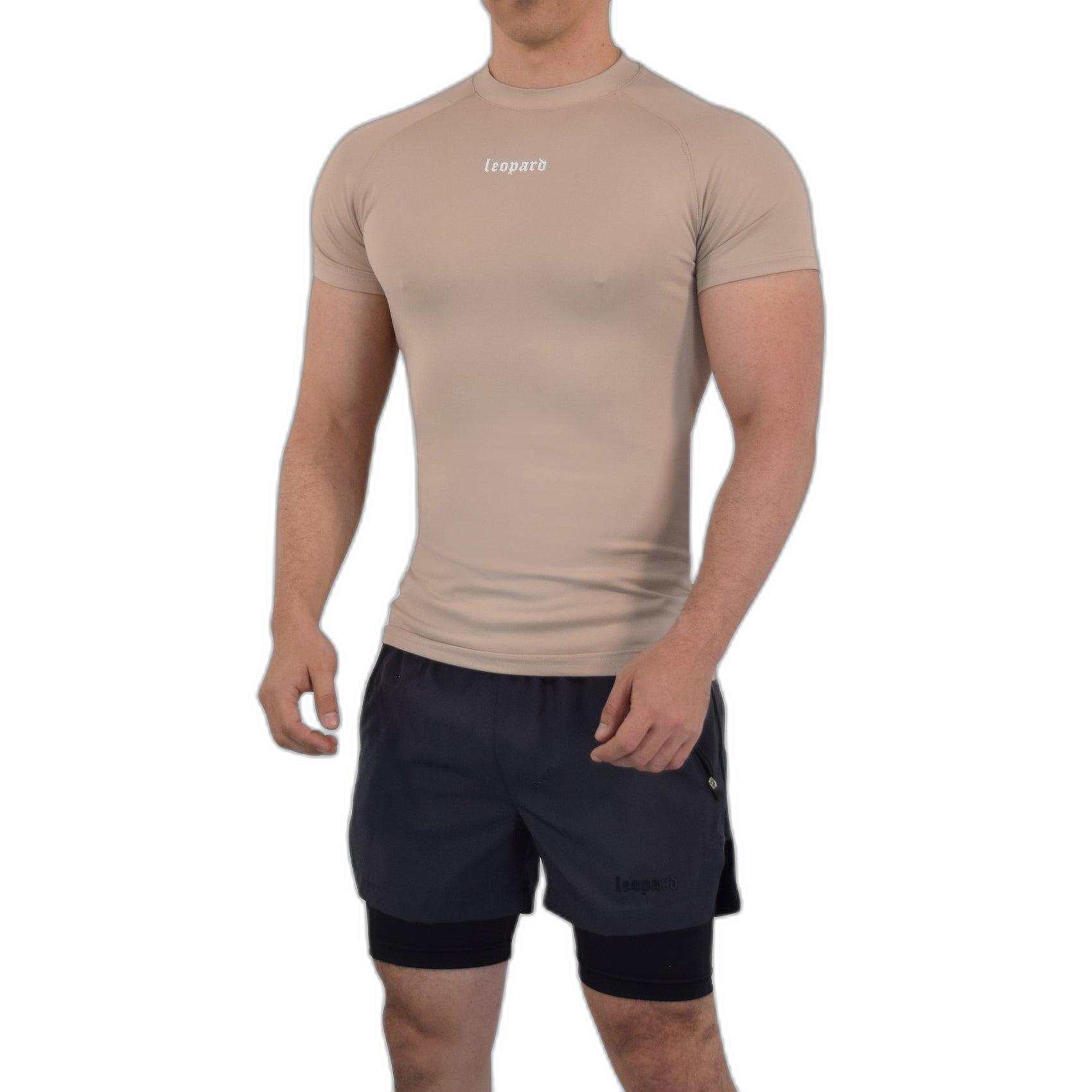 Speed Compression T-Shirt Ivory Cream Logo White