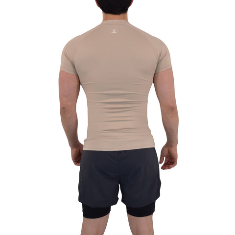 Speed Compression T-Shirt Ivory Cream Logo White