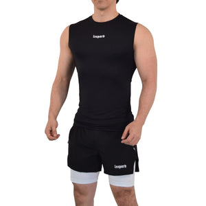 Speed Compression Tank Night Black Logo White