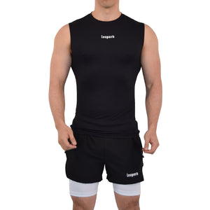 Speed Compression Tank Night Black Logo White