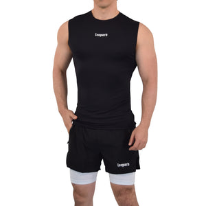 Speed Compression Tank Night Black Logo White