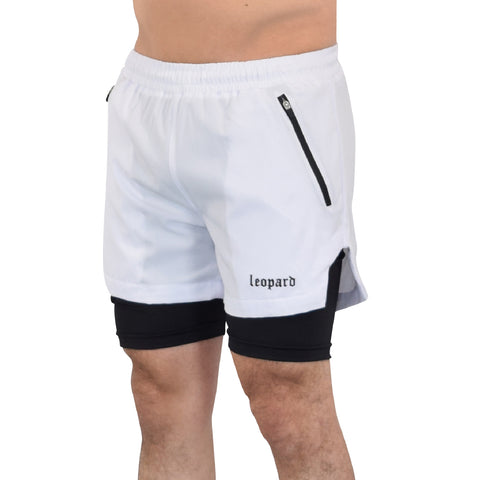 Speed Compression Short Snow White Logo Black