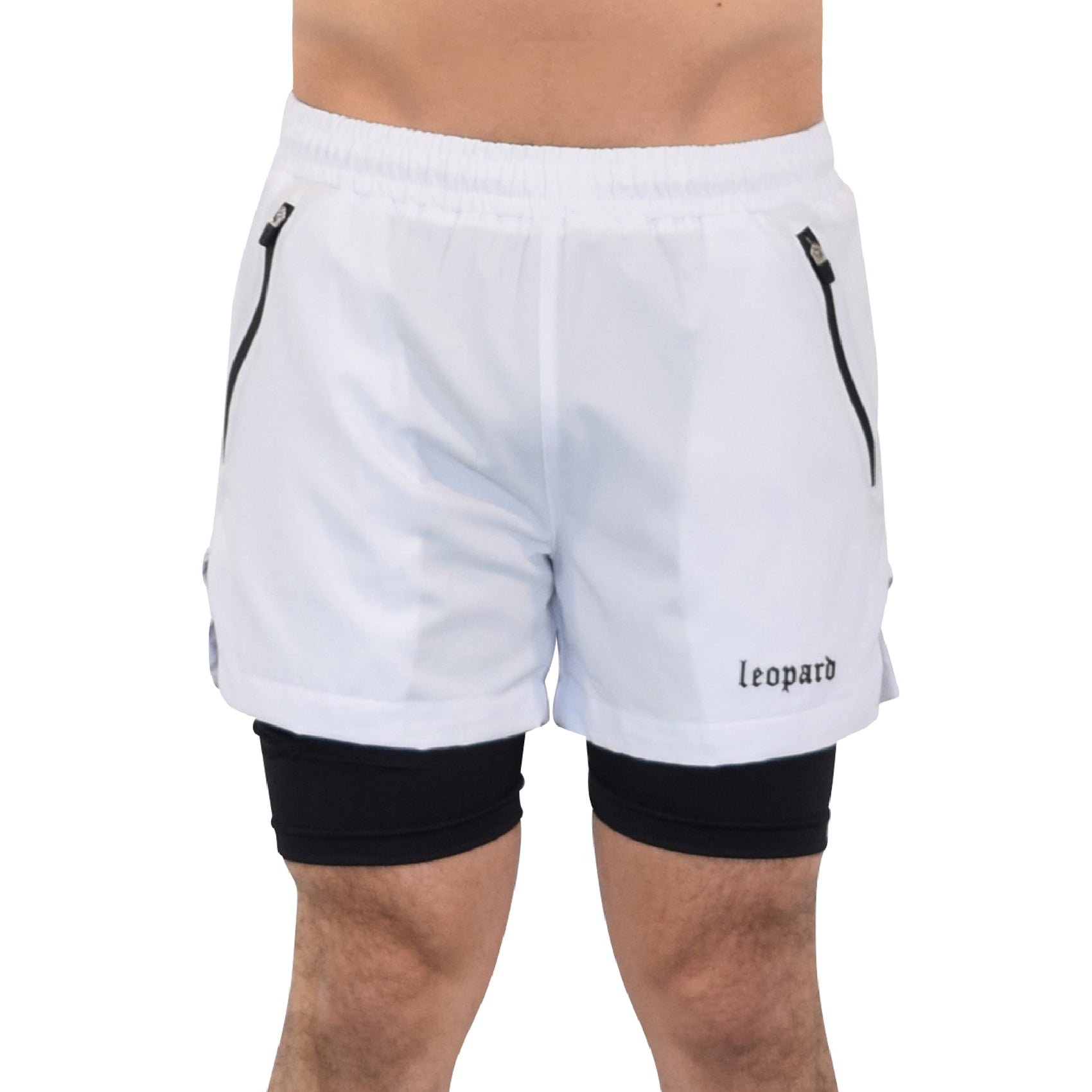 Speed Compression Short Snow White Logo Black