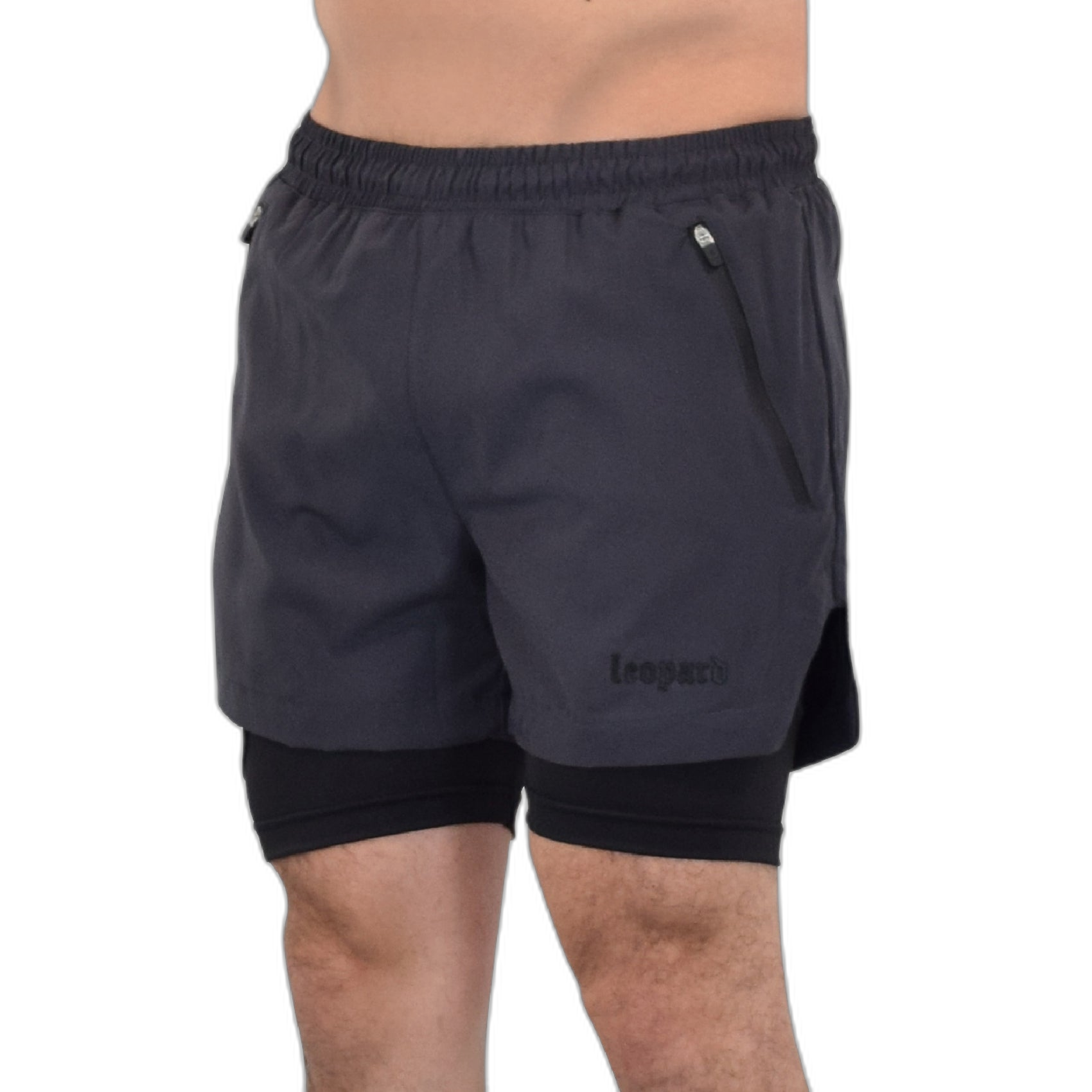 Speed Compression Short Dark Gray Logo Black