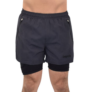 Speed Compression Short Dark Gray Logo Black