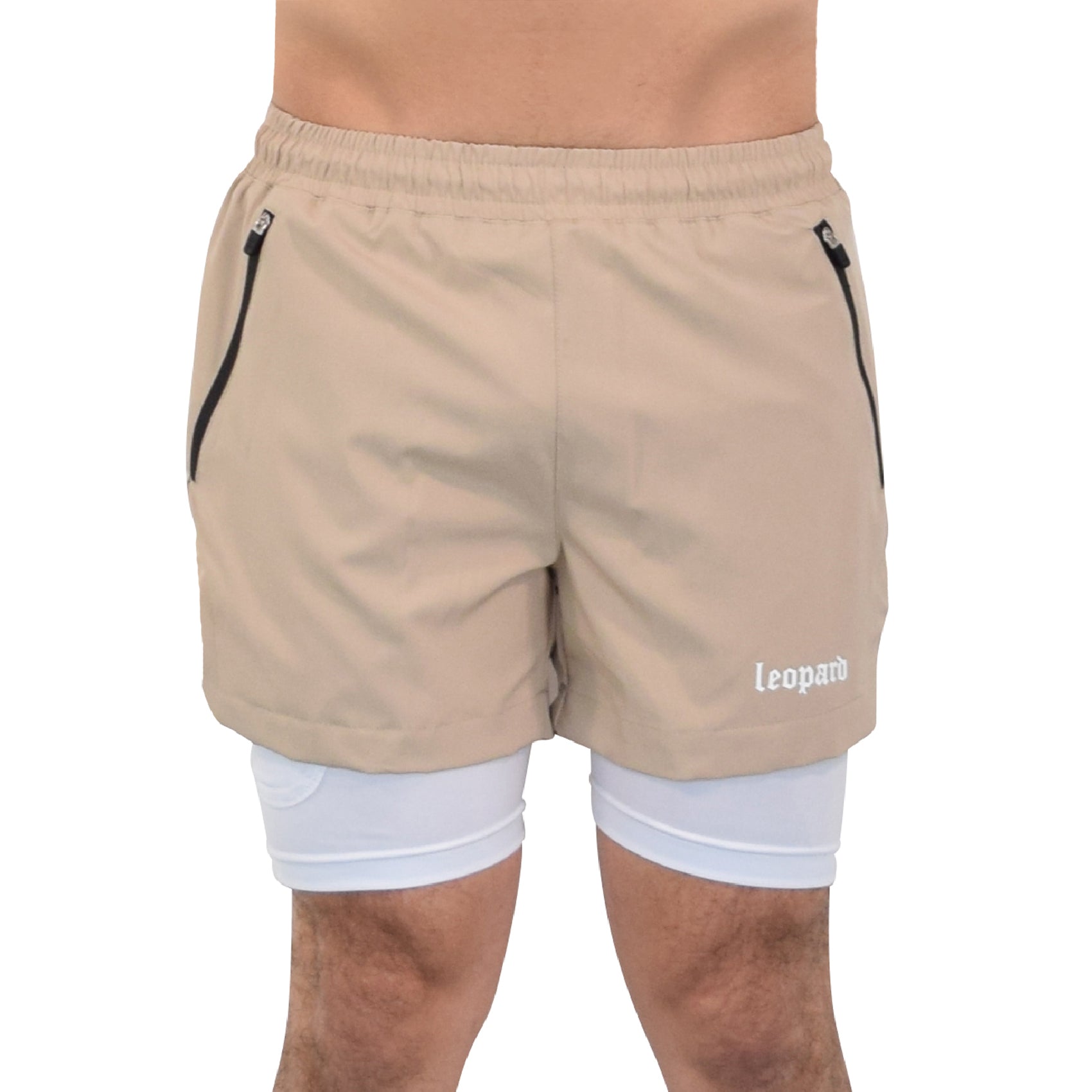 Speed Compression Short Ivory Cream Logo White