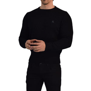 Crewneck Textured Sweater Black