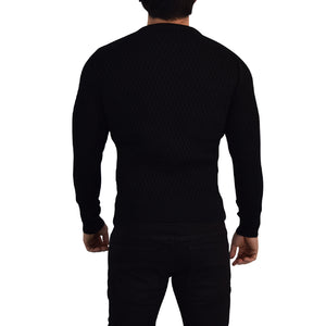 Crewneck Textured Sweater Black