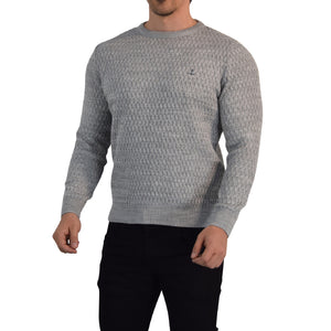 Crewneck Textured Sweater Pearl Gray