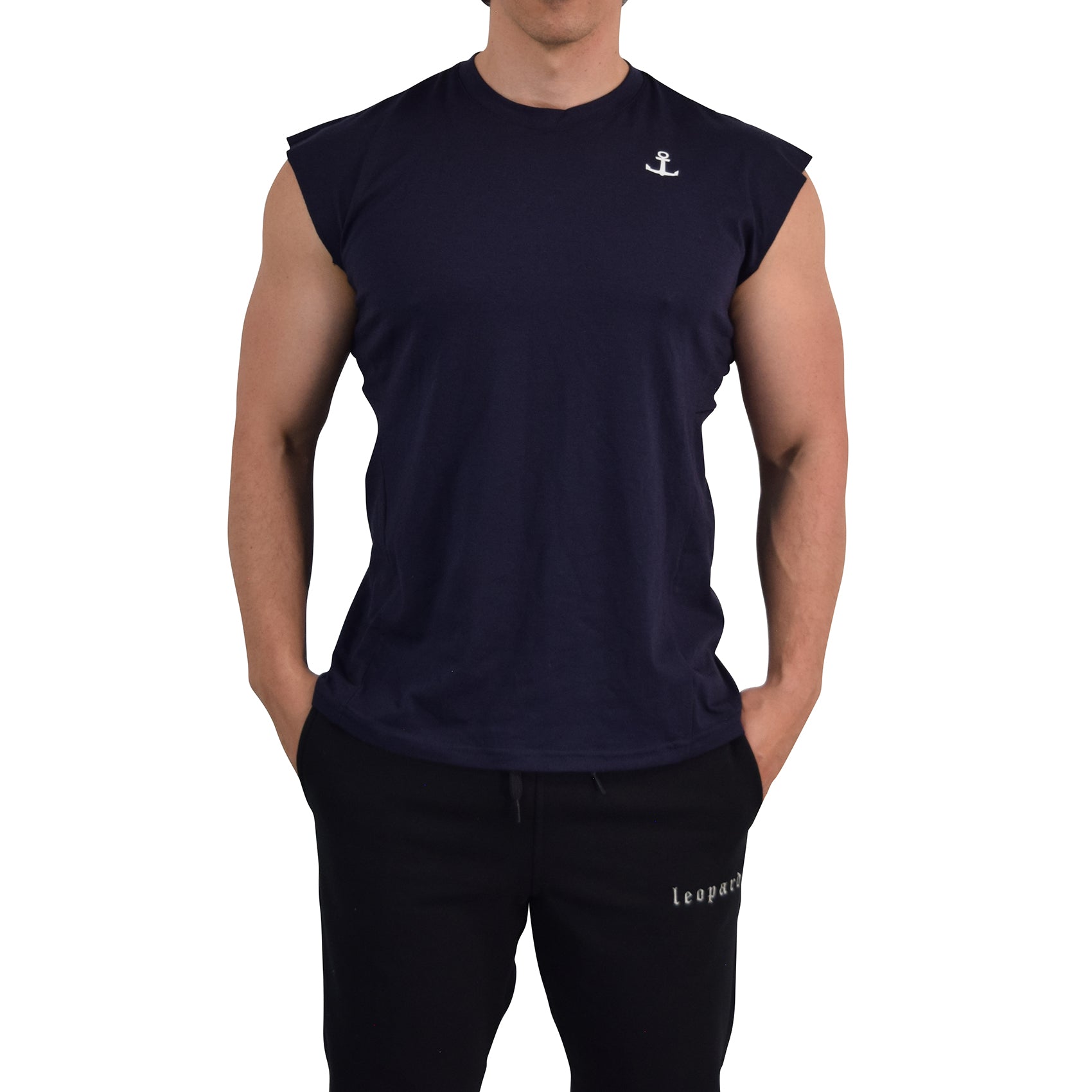 JOHN LEOPARD -Bodybuilder Tank Navy – John Leopard