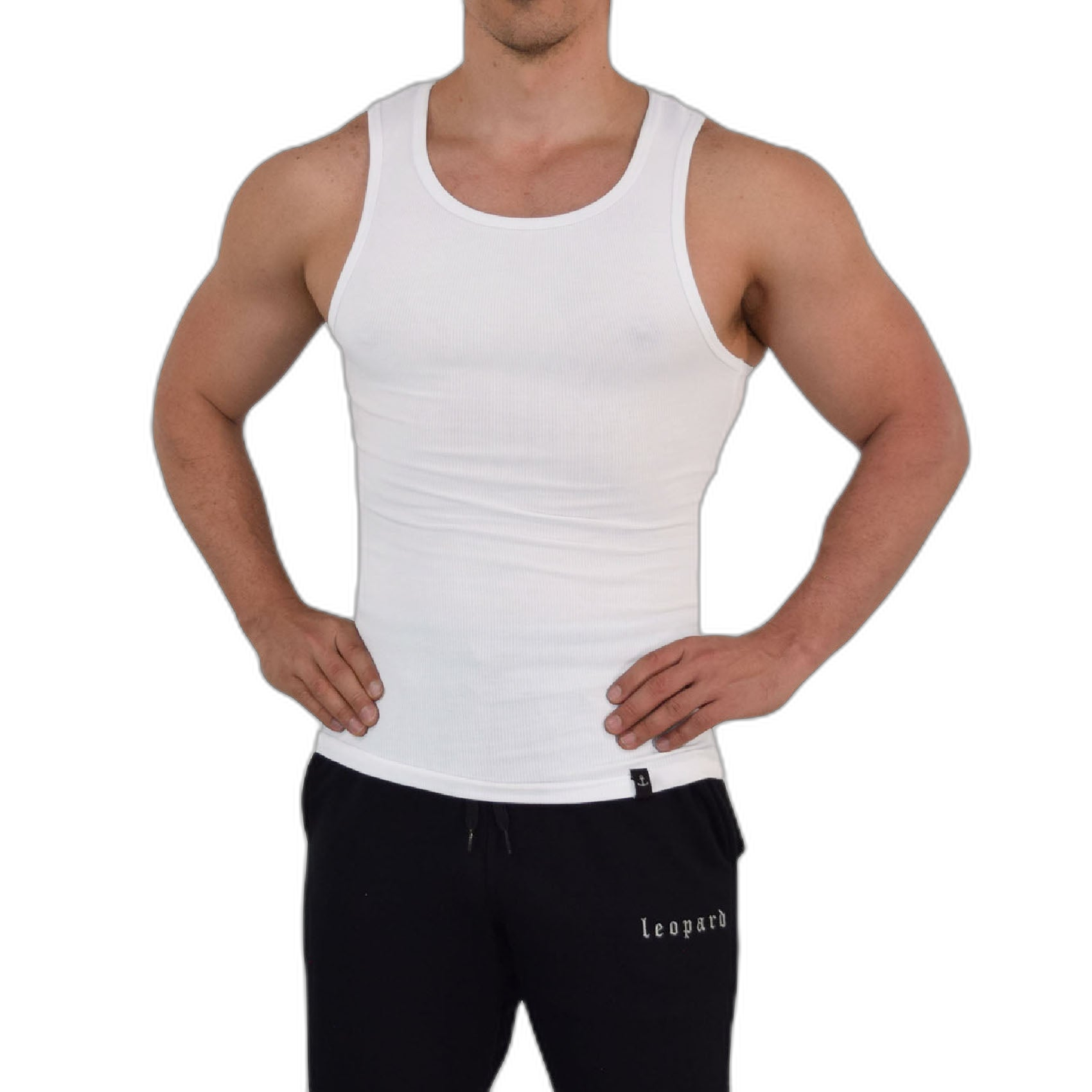 Muscle Ribbed Tank White