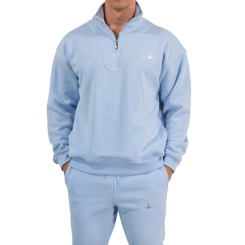 Fleece Pullover Hoodie Offline Mode Aegean Blue