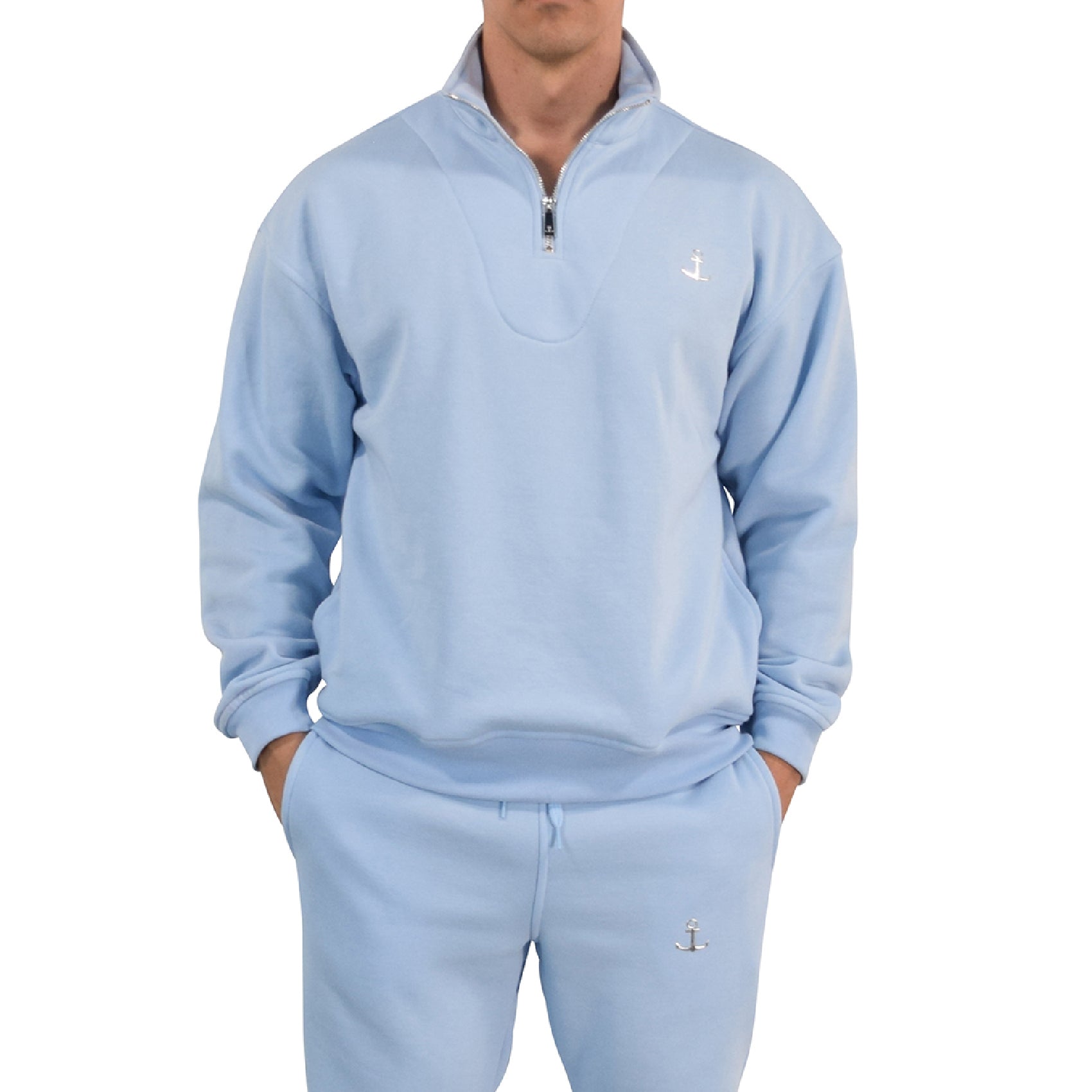 Fleece Pullover Hoodie Offline Mode Aegean Blue