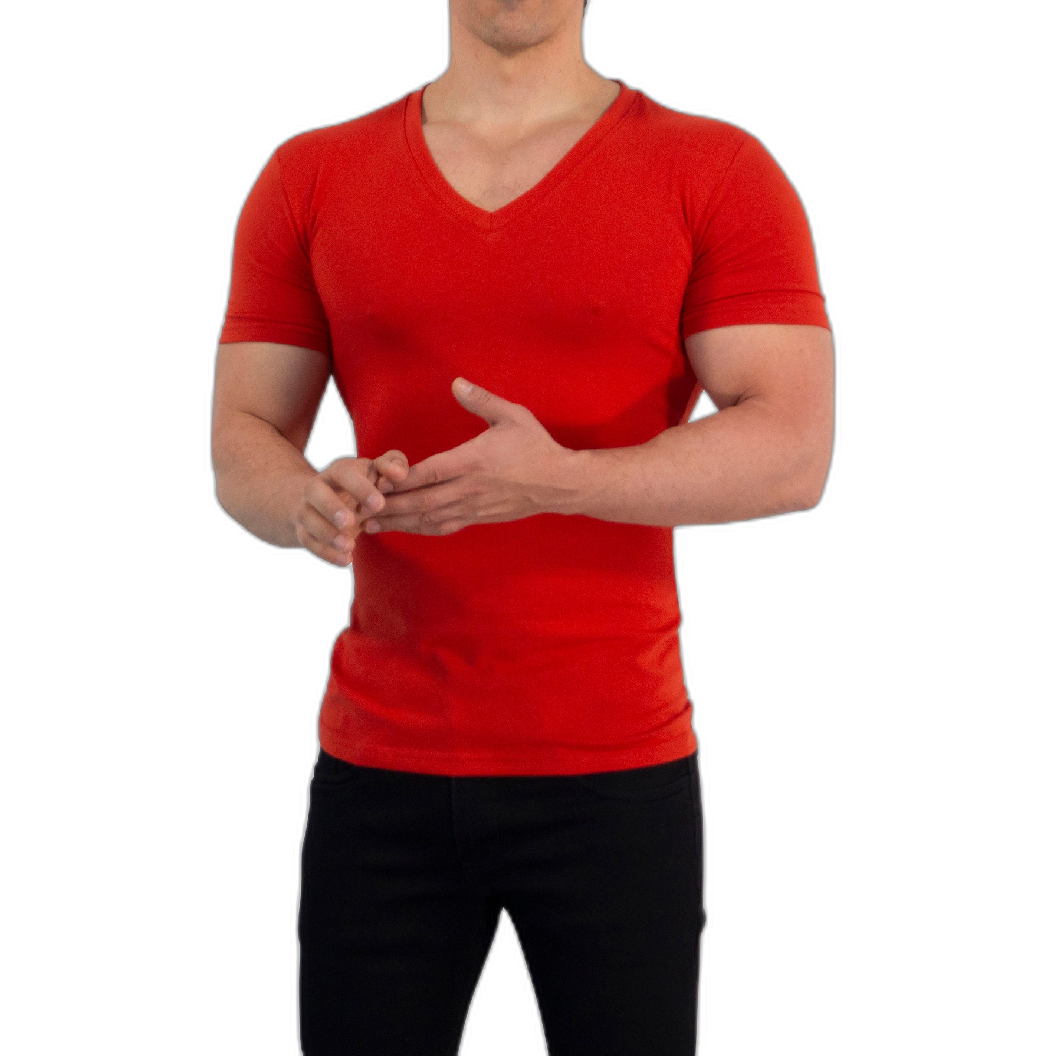 Playera Cuello V Profundo Terracota