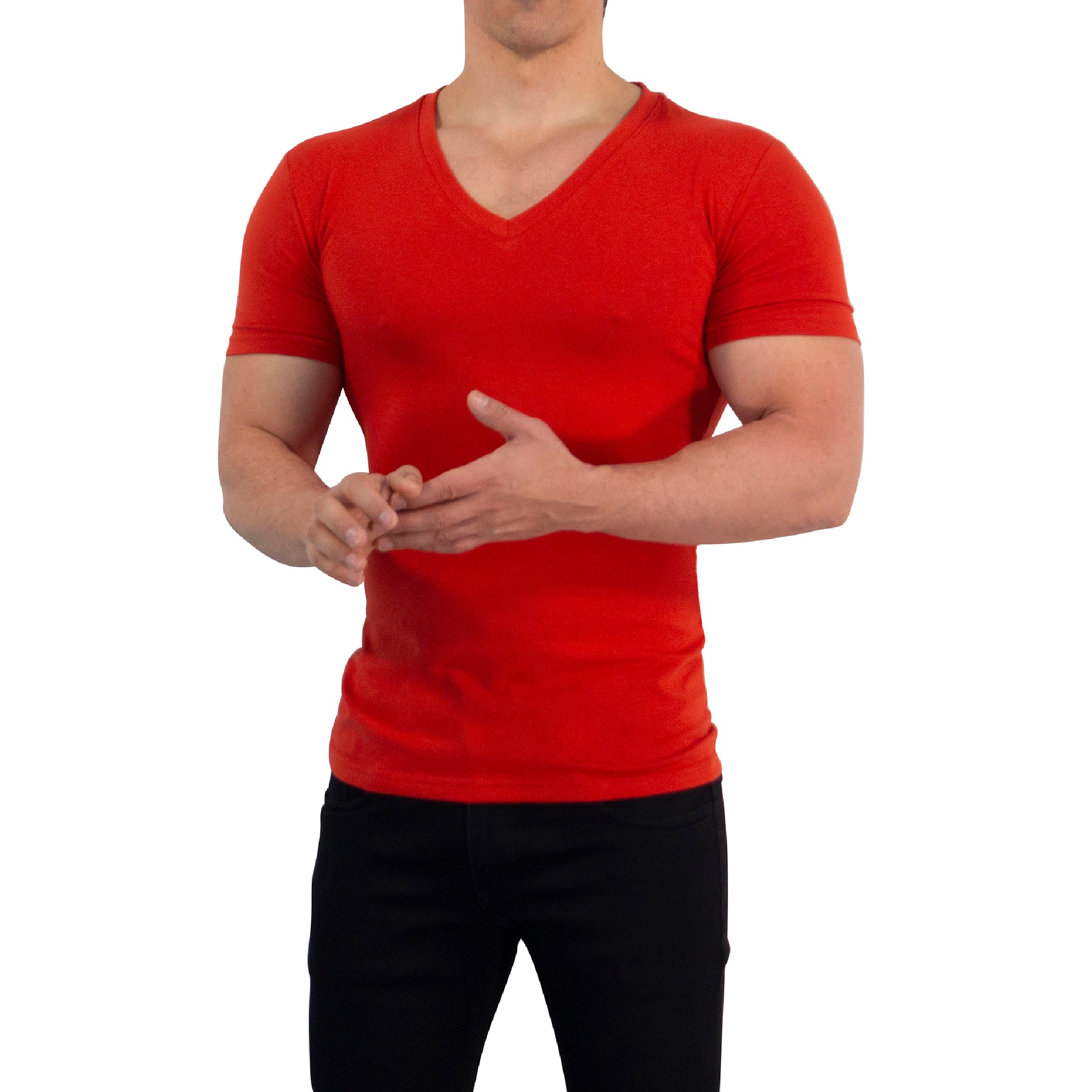 Playera Cuello V Profundo Terracota