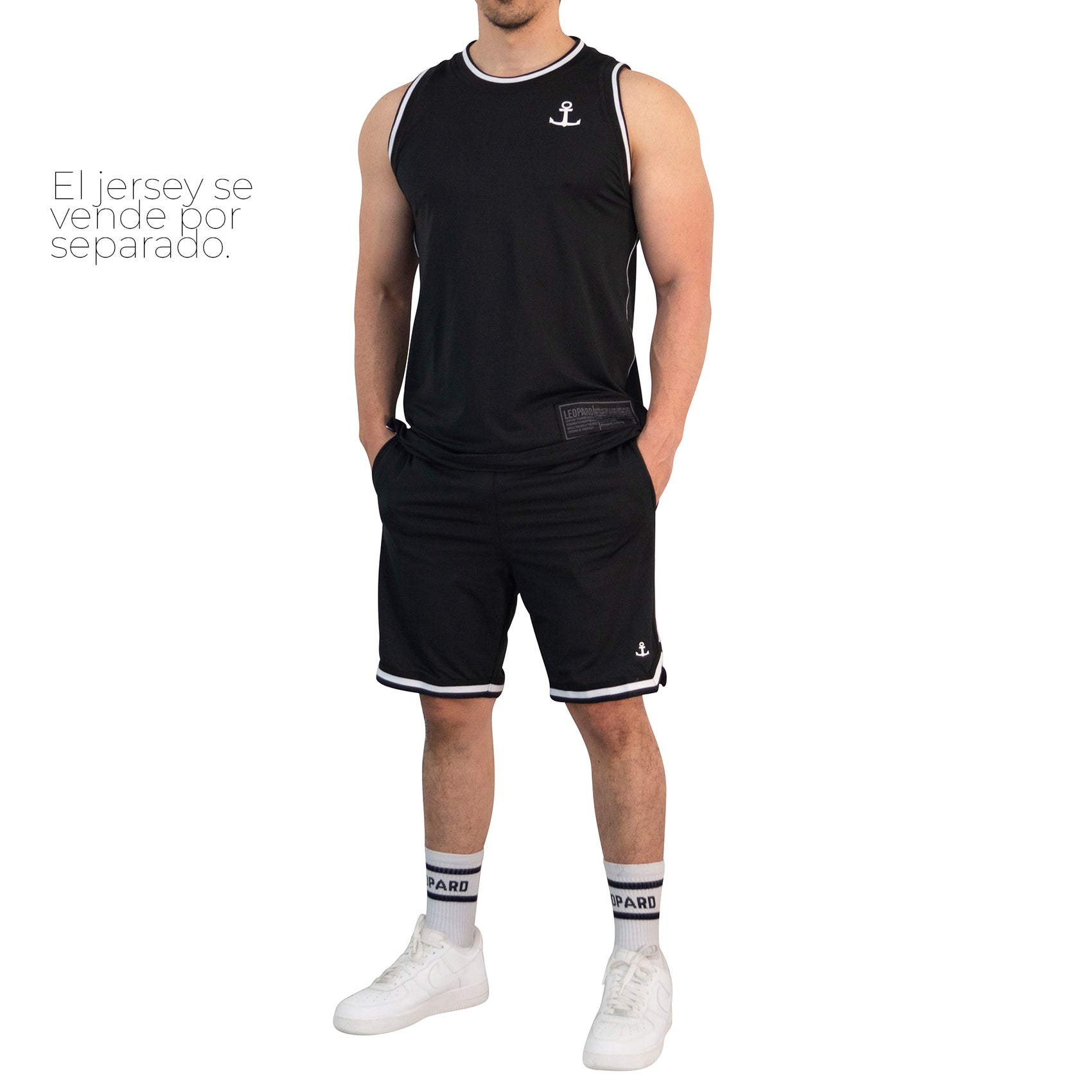 Mesh Short Mamba State Black Anchor Logo