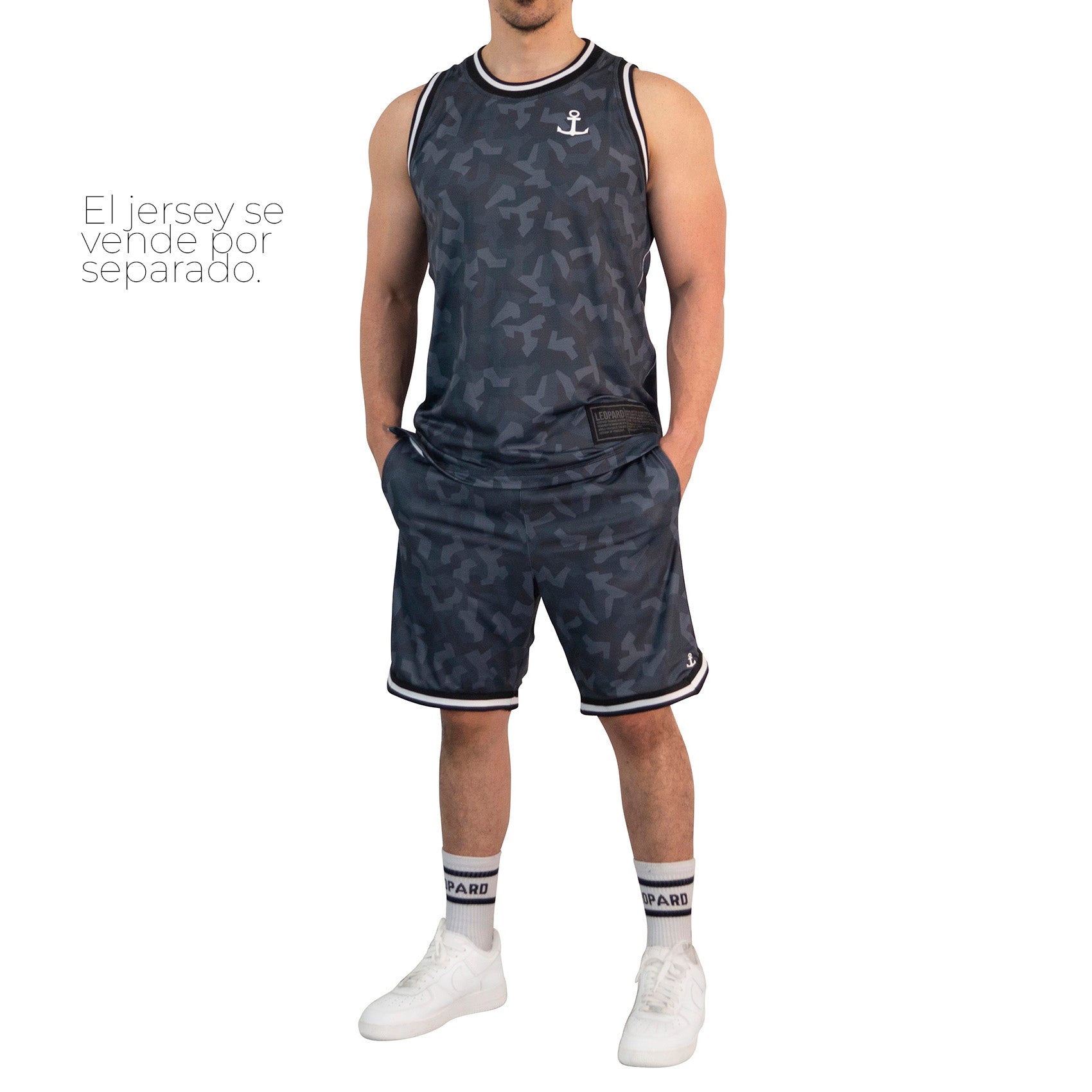 Mesh Short Mamba State Ghost Anchor Logo