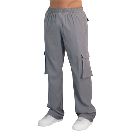 Parachute Cargo Track Pants Jogger Trouser Light Gray