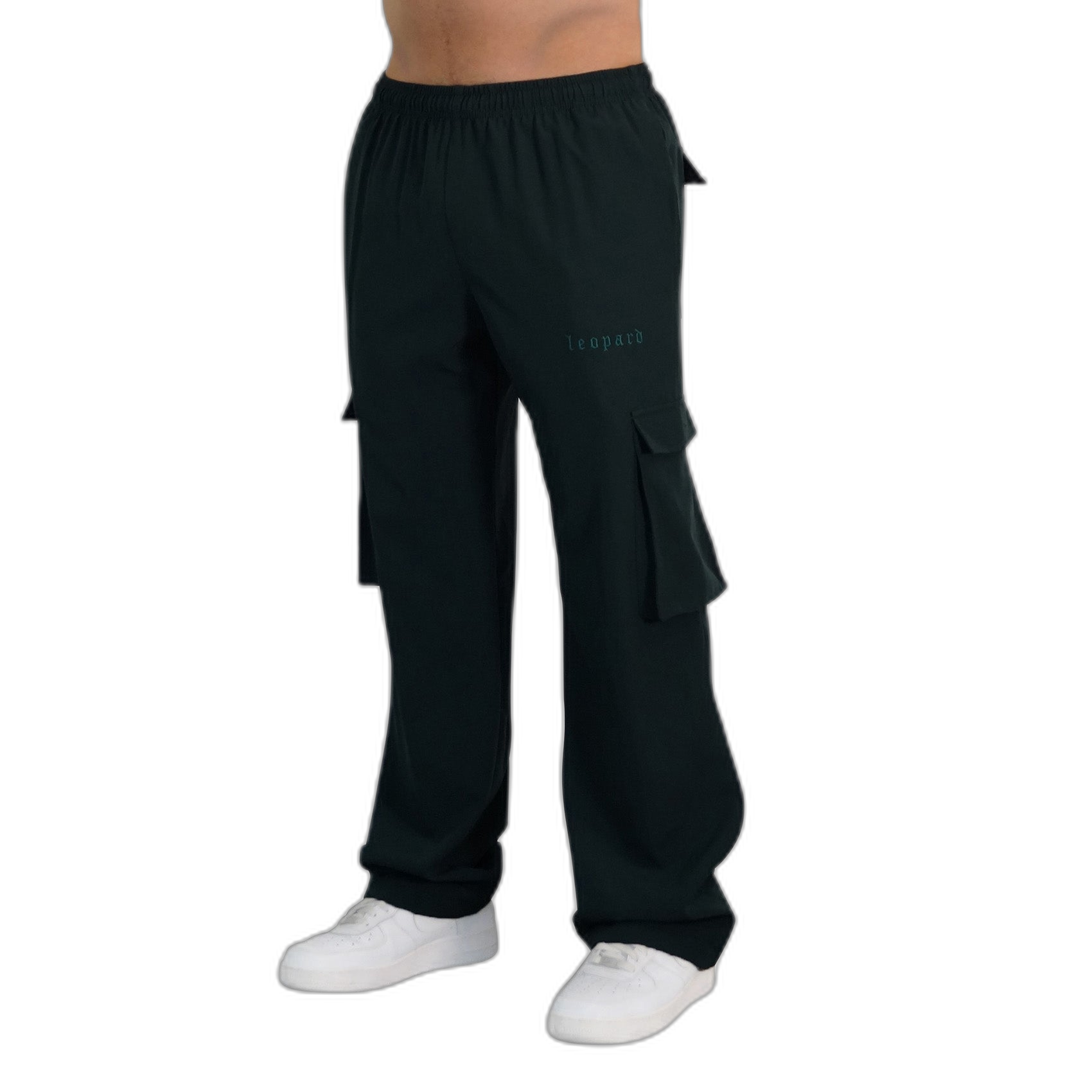 Parachute Cargo Track Pants Jogger Trouser Dark Green