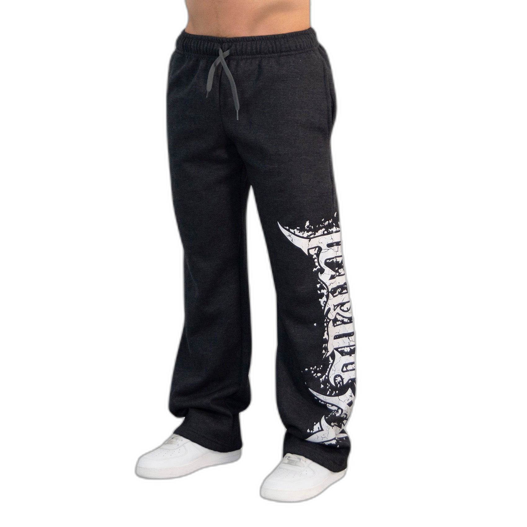 Jogger Straight Fit Dark Series Distressed Logo Dark Gray