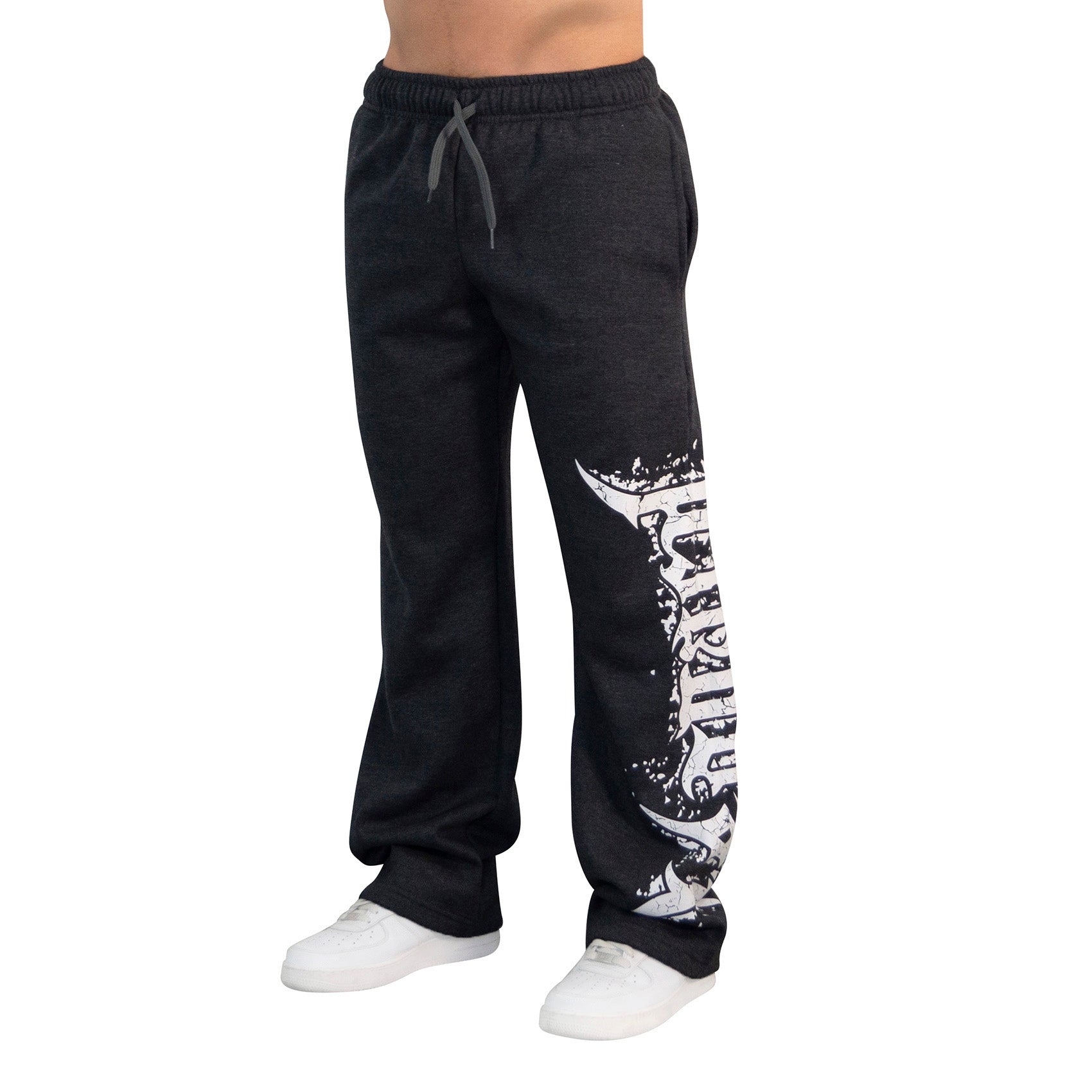 Jogger Straight Fit Dark Series Distressed Logo Dark Gray