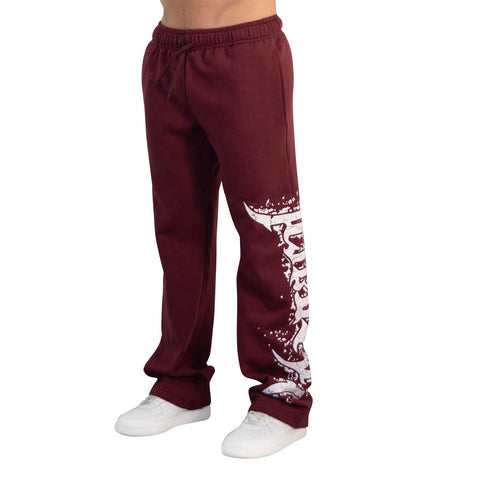 Jogger Straight Fit Dark Series Distressed Logo Burgundy