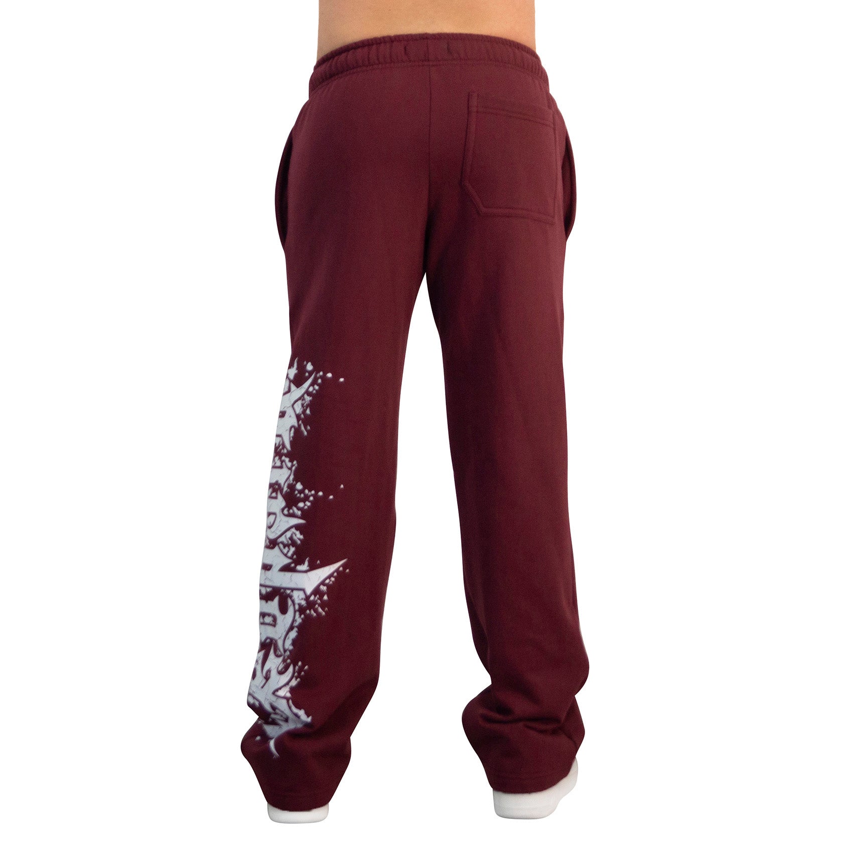 Jogger Straight Fit Dark Series Distressed Logo Burgundy