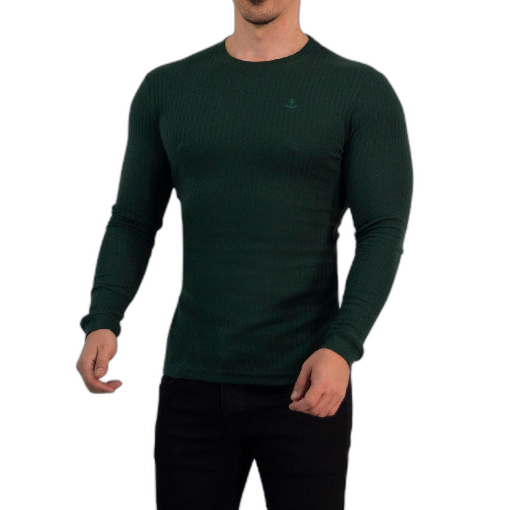 Playera Ribbed Long Sleeve Seaweed Green