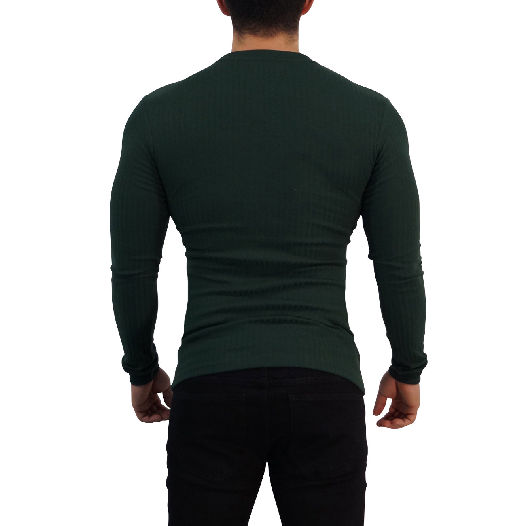 Playera Ribbed Long Sleeve Seaweed Green