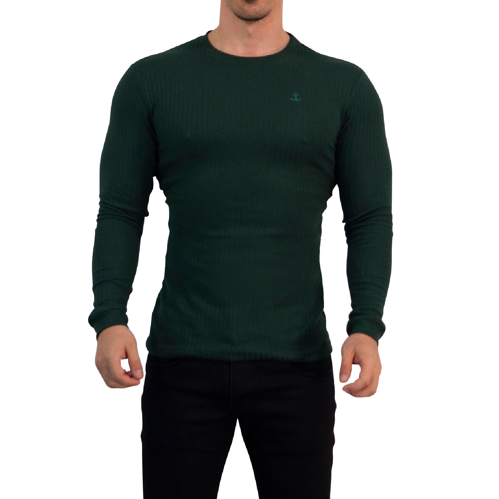 Playera Ribbed Long Sleeve Seaweed Green